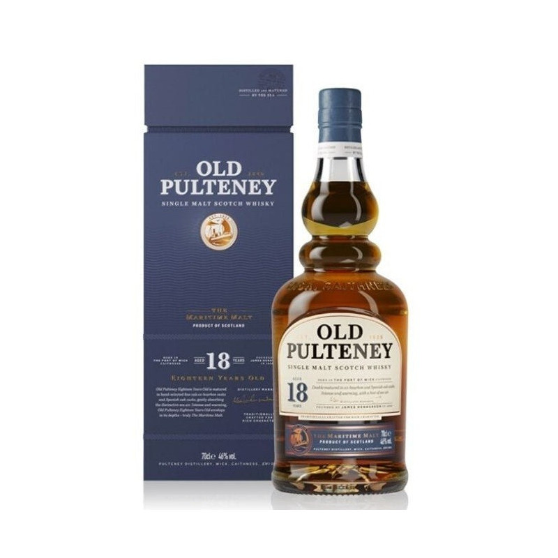 Old Pulteney 18 Years Old dojrzewa w beczkach po Bourbonie i Sherry.