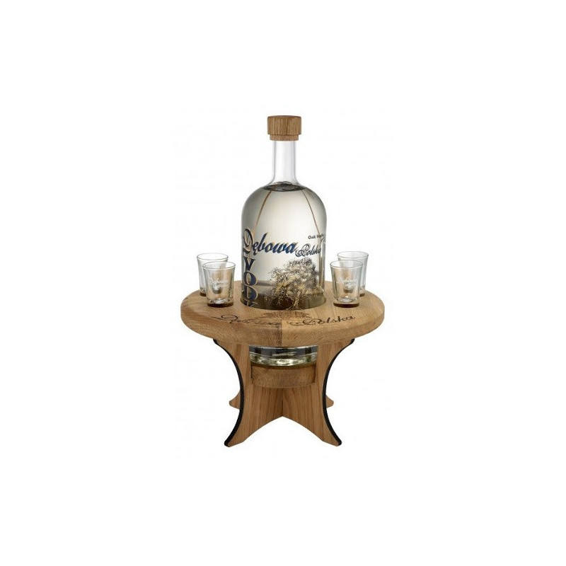 Dębowa Polska Stolik z 4 kieliszkami 1,75l